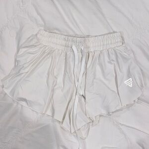 flowy white athletic shorts
